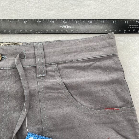 Vintage Clench Jeans Linen Pants Mens XL Gray Baggy Straight Lion Embroidery Y2K - Picture 8 of 14